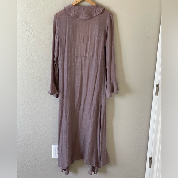 Women's L Love Long Sleeved Lightweight Ruffled Duster Purple - Small - Picture 3 of 7